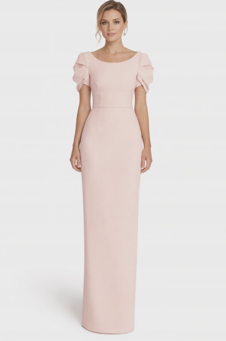 scoop neck puff sleeve column maxi dress – GRACE