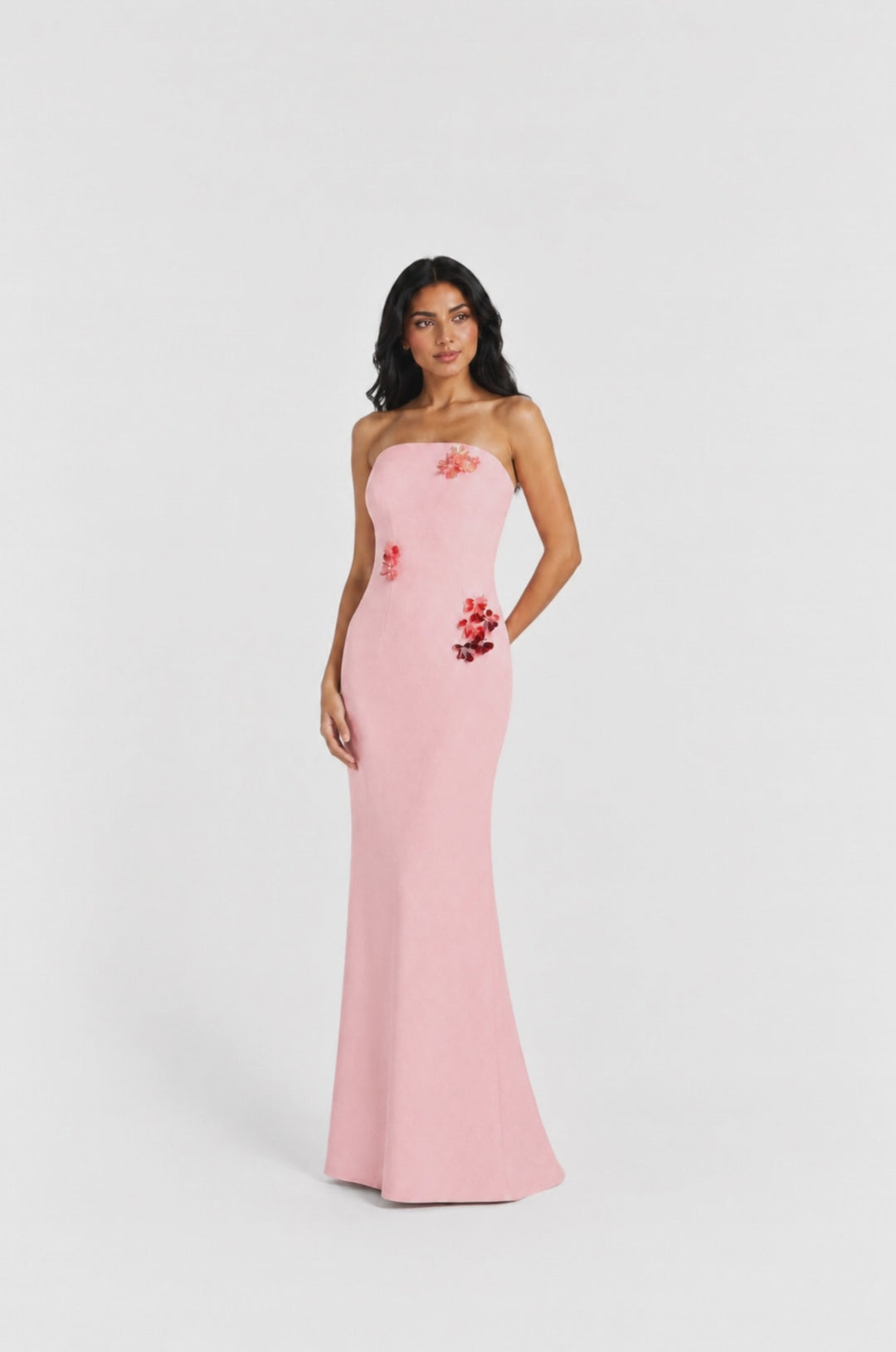 Blush Floral Strapless Mermaid Gown - Petal