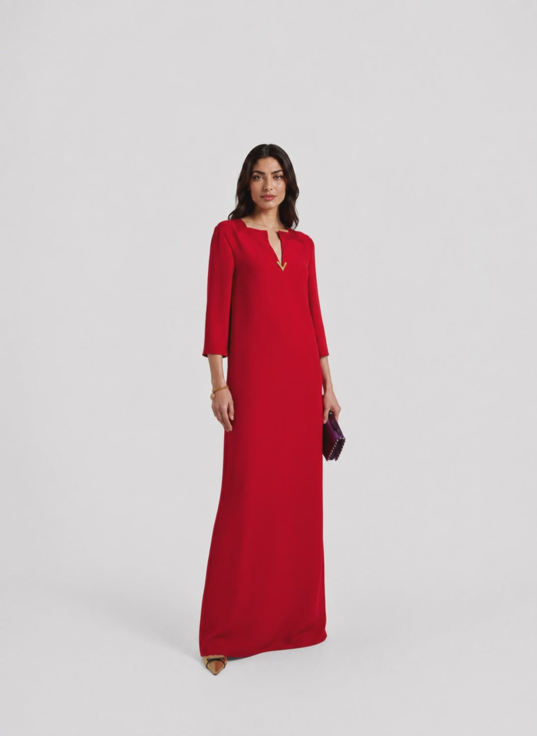 Red Minimalist Maxi Dress - Scarlet