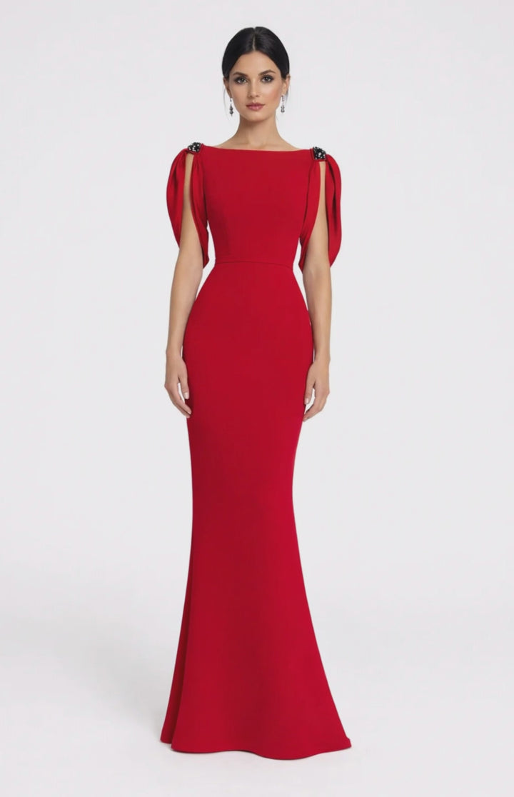 shoulder-tie mermaid gown with crystal accents – ALLURE