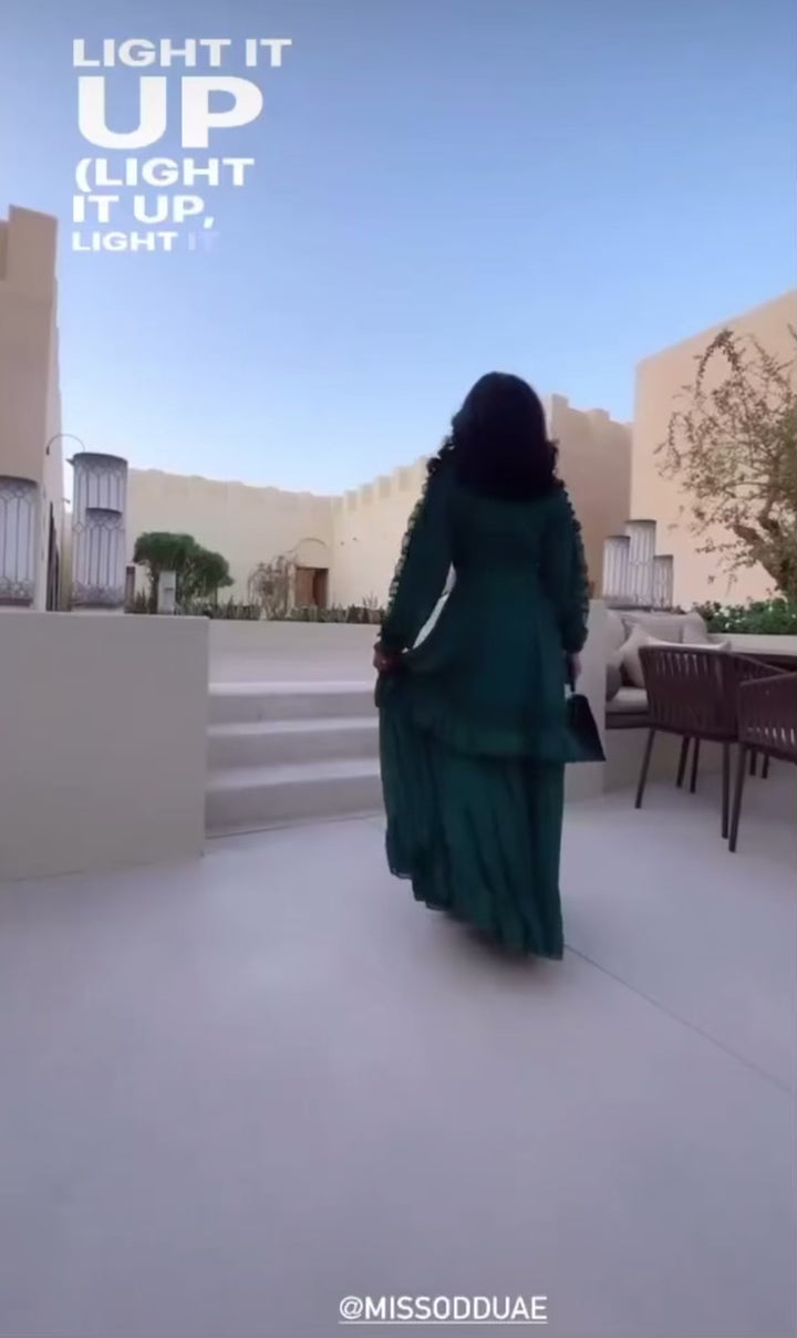 Emerald Ruffle Lace Maxi Dress - grace