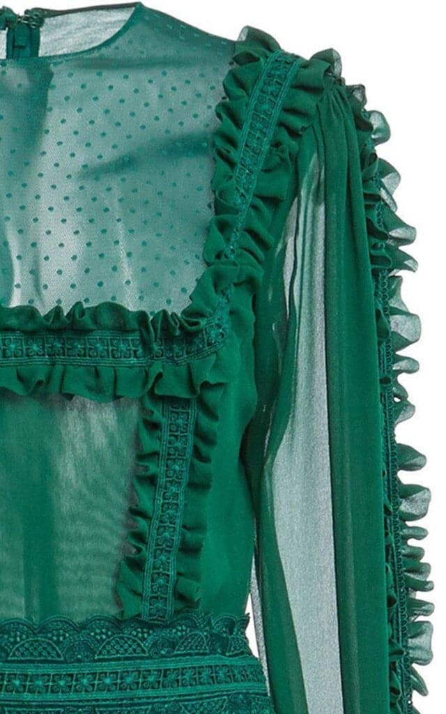 Emerald Ruffle Lace Maxi Dress - grace