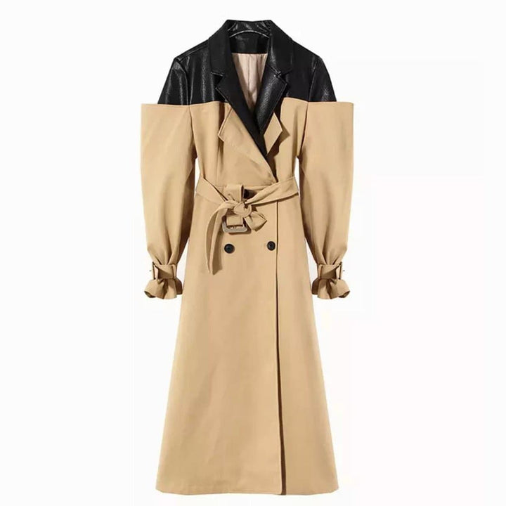 off-shoulder trench coat with contrast lapel - Alice