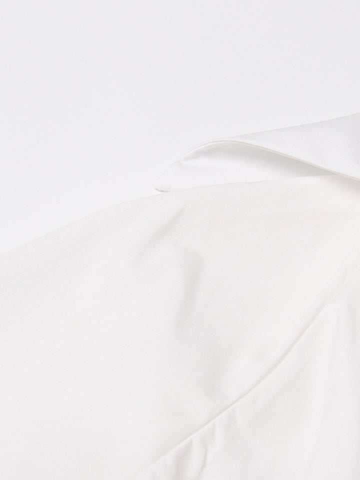 long-sleeve cropped blouse with ruched hem - Fenok