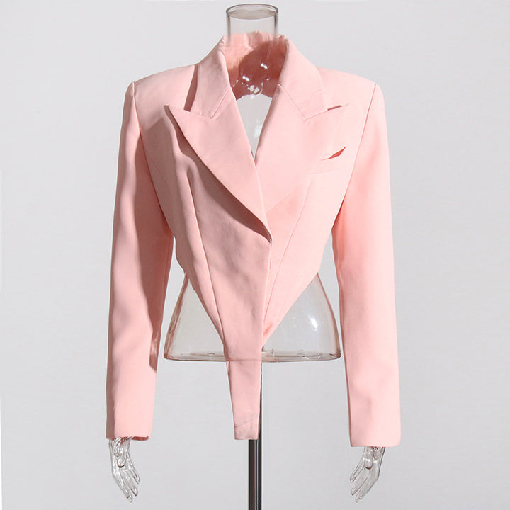 cropped tailored blazer with asymmetric hem - Selano