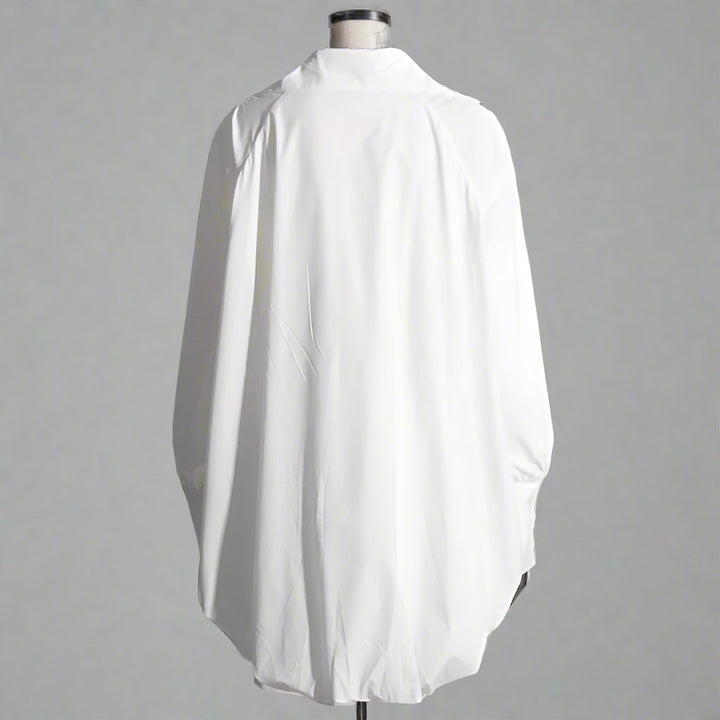 long-sleeve cropped blouse with ruched hem - Fenok