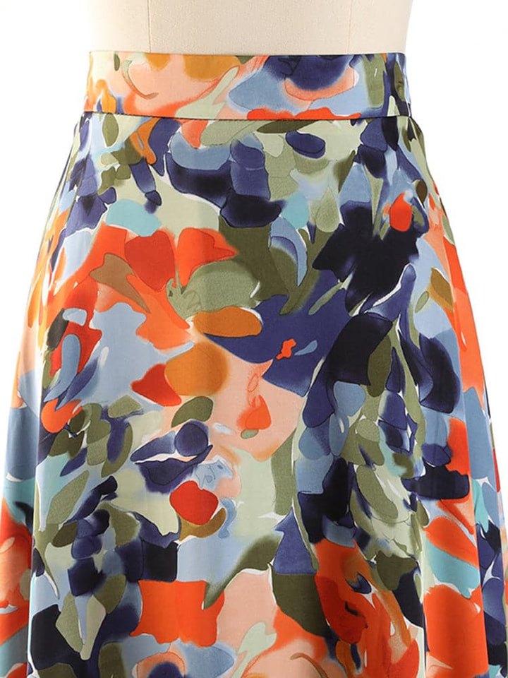 printed flared midi skirt - Aahna