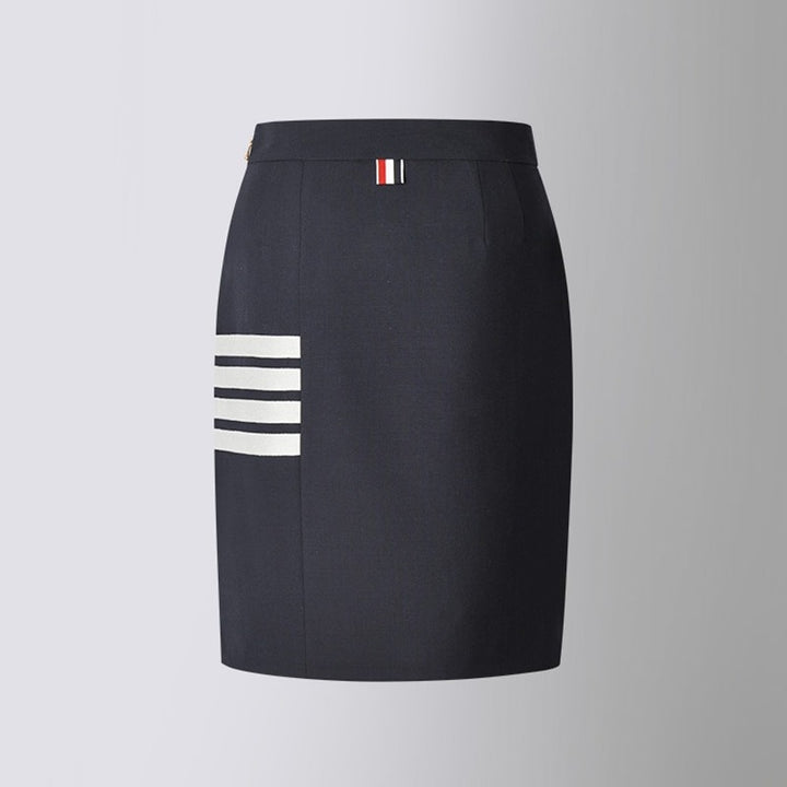high-waist pencil skirt with side stripes - Adalgisa