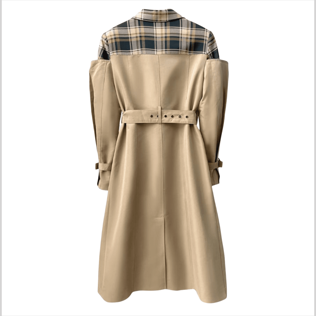 off-shoulder trench coat with contrast lapel - Alice