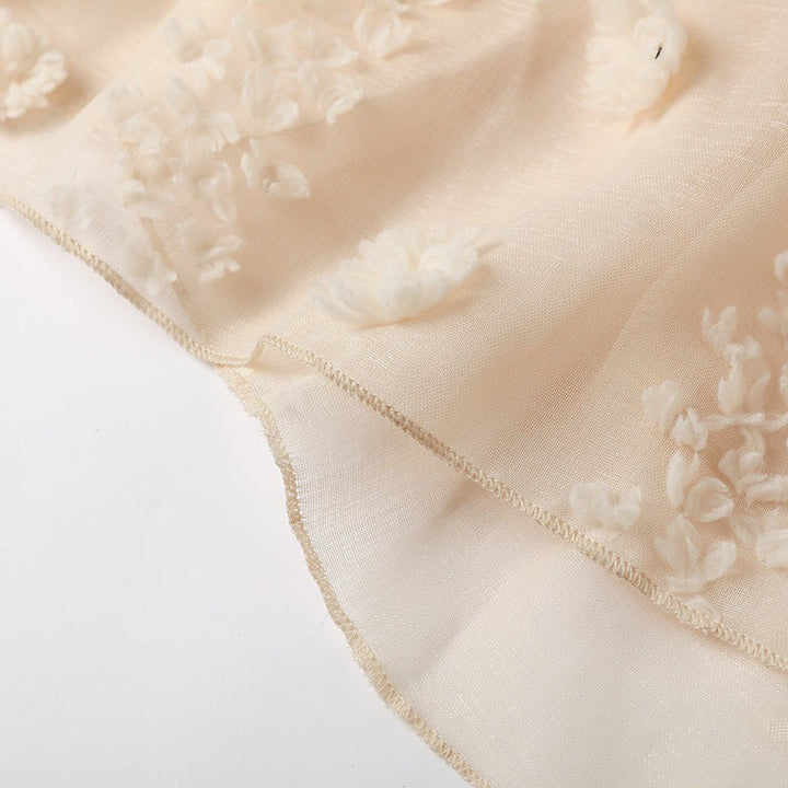 halter neck maxi dress with textured appliqué – Aaseok