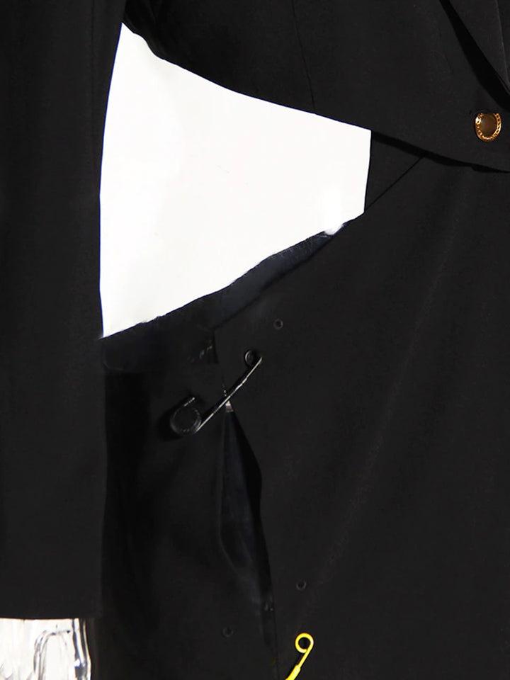 asymmetrical tailored blazer dress with pin detail - Abheera