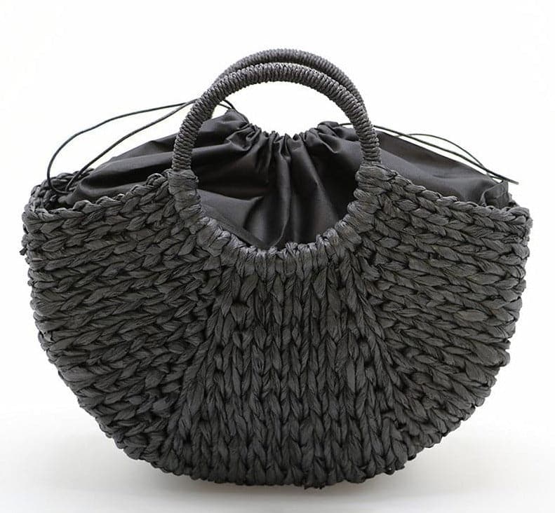 half-moon woven tote bag with round handles - Gewa