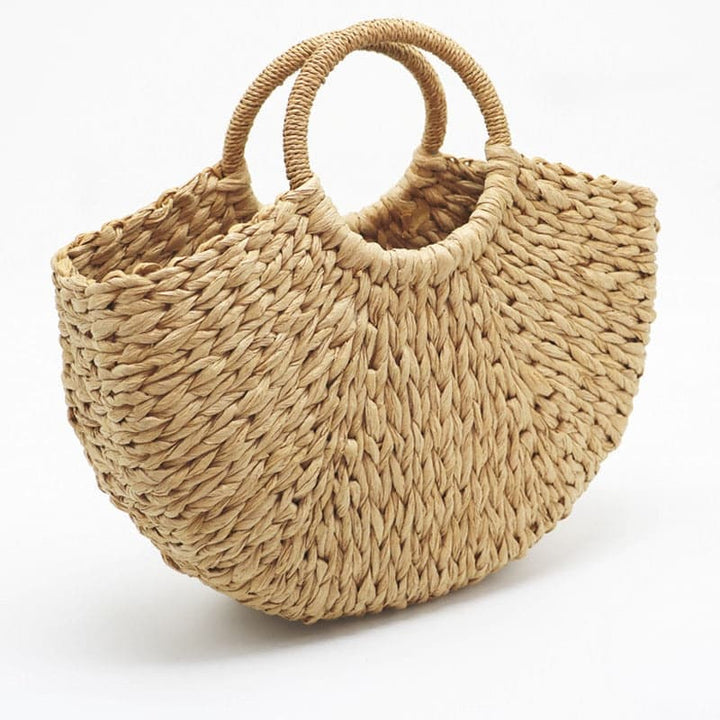 half-moon woven tote bag with round handles - Gewa