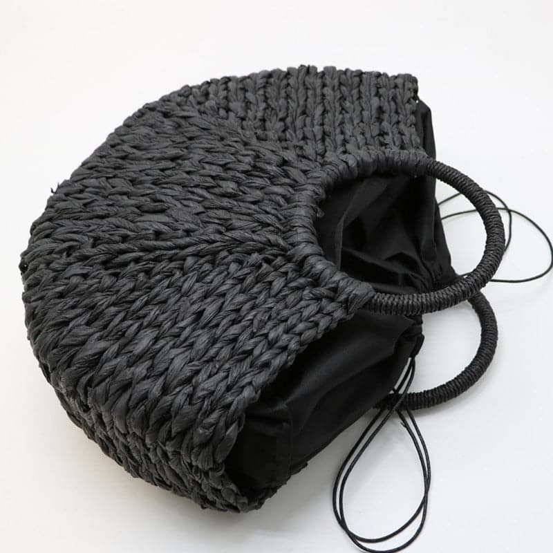 half-moon woven tote bag with round handles - Gewa