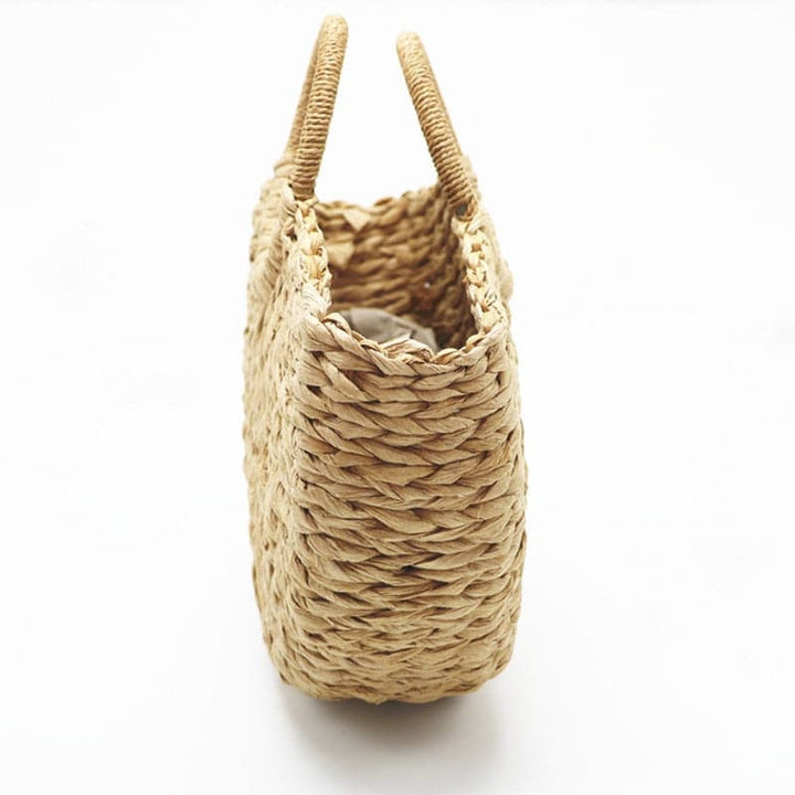 half-moon woven tote bag with round handles - Gewa