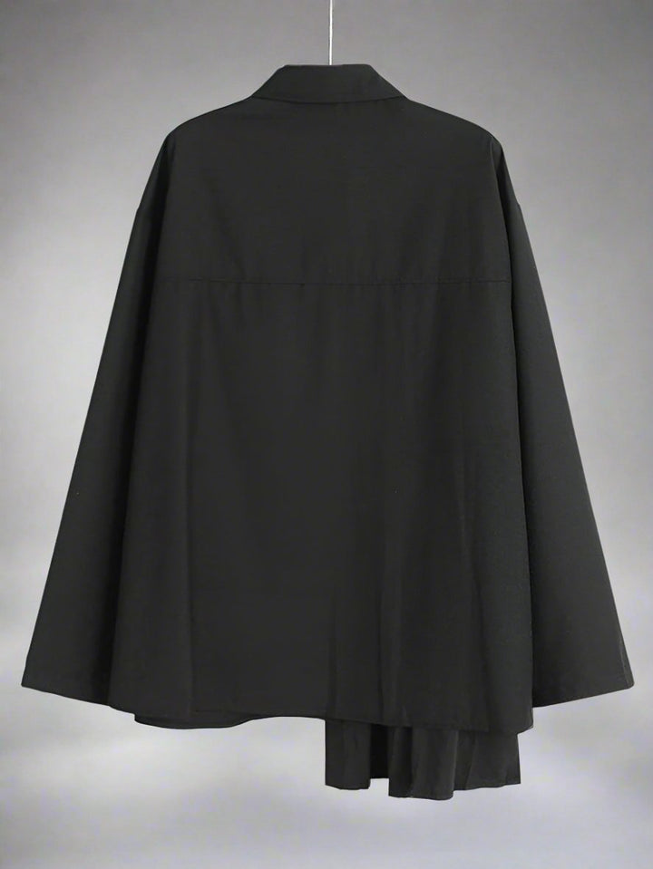 asymmetrical pleated overlay blouse - Afon